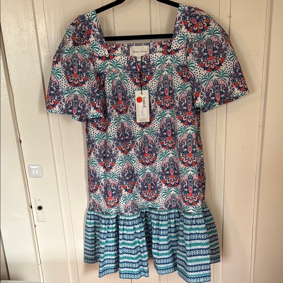Cara Cara NYC Dresses & Skirts - Cara Cara NYC Janie dress Palm Madallion Teal